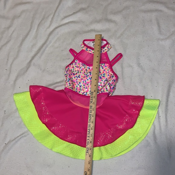 Weissman Costume “Oh me Oh my Oh you!” Child small. Pink and yellow with sequins - Picture 10 of 16
